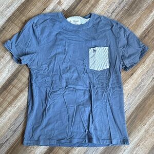 Original Penguin Blue Tee with Geometric Pocket